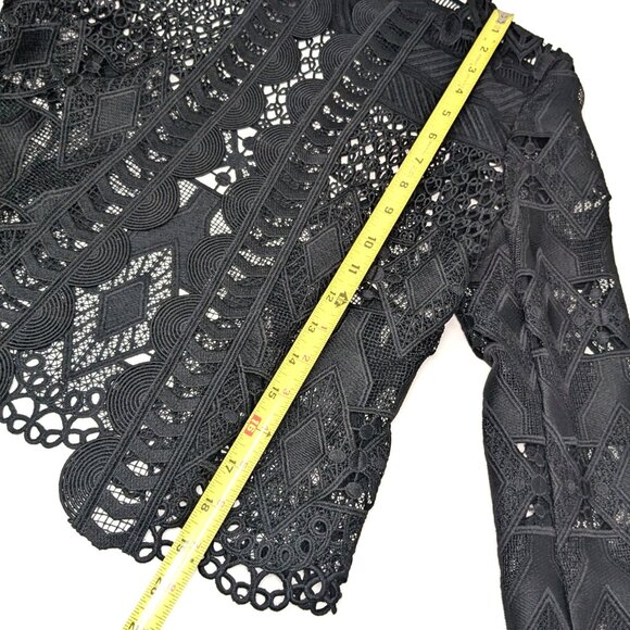 SOLDTed Baker London Black Lace Jacket Blazer Size 0 Open Sheer Dalmy Cropped - Picture 15 of 16